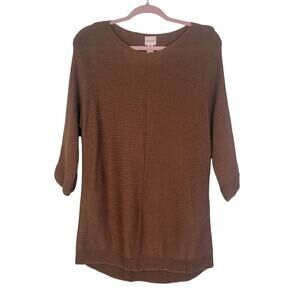 Chico's Sweater Size 1 Medium Lightweight Loose Fit Causal Cottage Round Neck